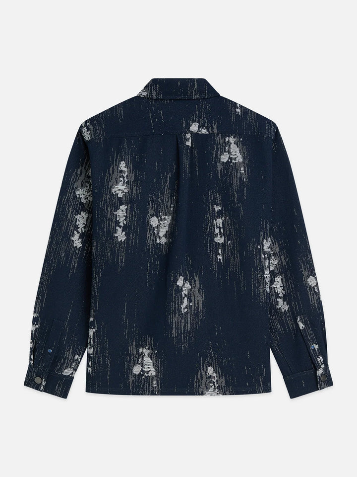 Jacquard Relaxed-Fit Overshirt - Sky Captain