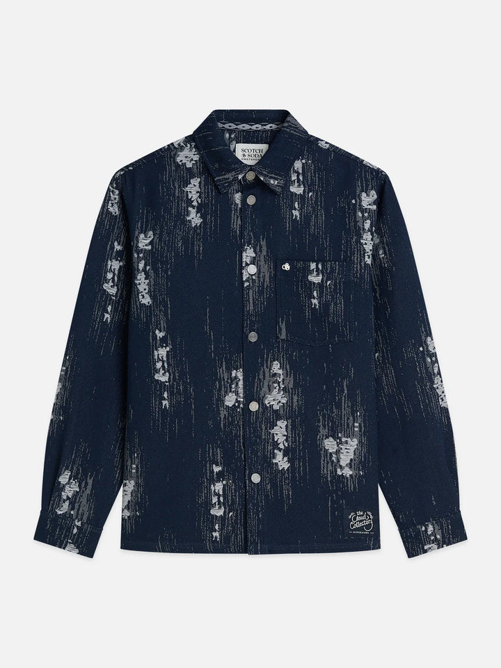 Jacquard Relaxed-Fit Overshirt - Sky Captain