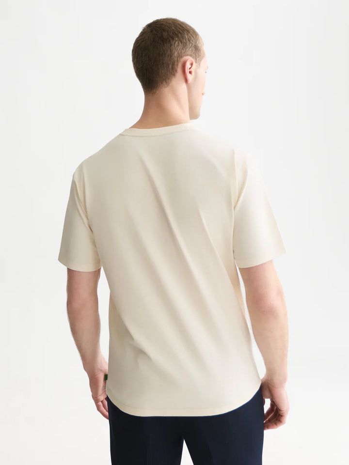 Embroidery Placed Artwork Loose-Fit T-Shirt-Eggnog