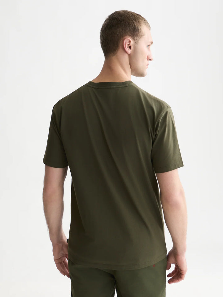 Embroidery Placed Artwork Loose-Fit T-Shirt-Forest Night