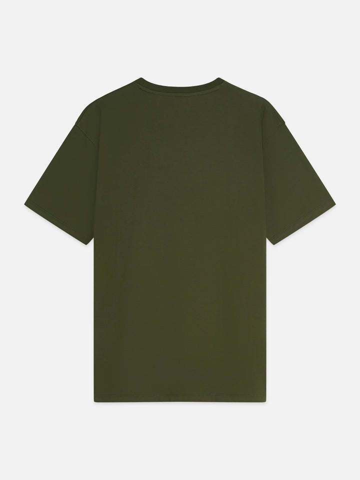 Embroidery Placed Artwork Loose-Fit T-Shirt-Forest Night