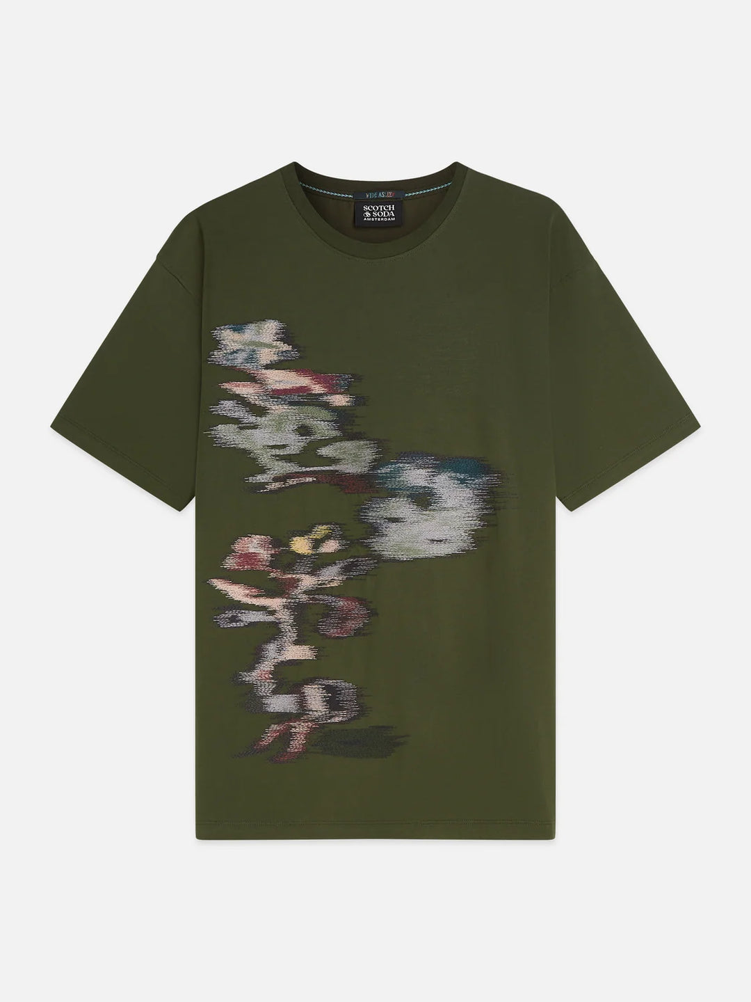 Embroidery Placed Artwork Loose-Fit T-Shirt-Forest Night