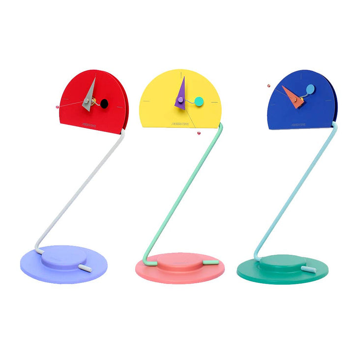 Peacock Desk Clock - Movable Height - Memphis Design