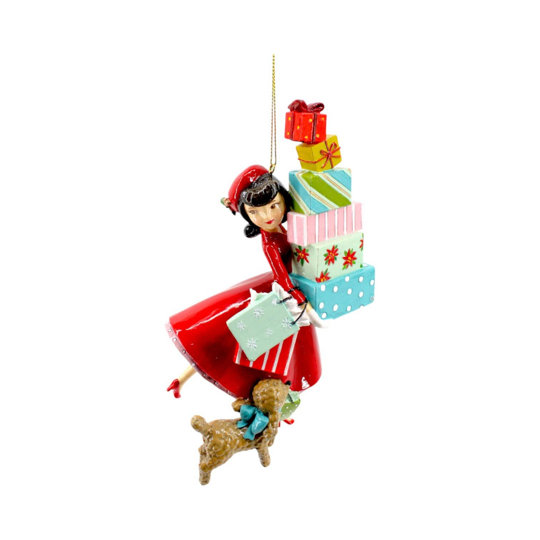 Retro Shopping Girl Ornament