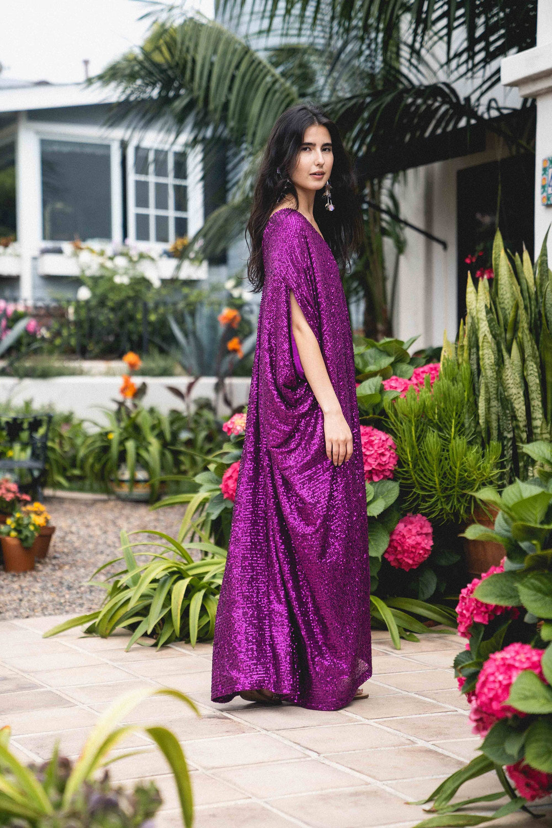 Fuchsia Sequin Caftan
