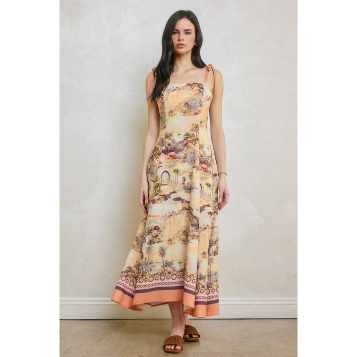 Rose Dusk Oasis Tie Shoulder Midi Dress