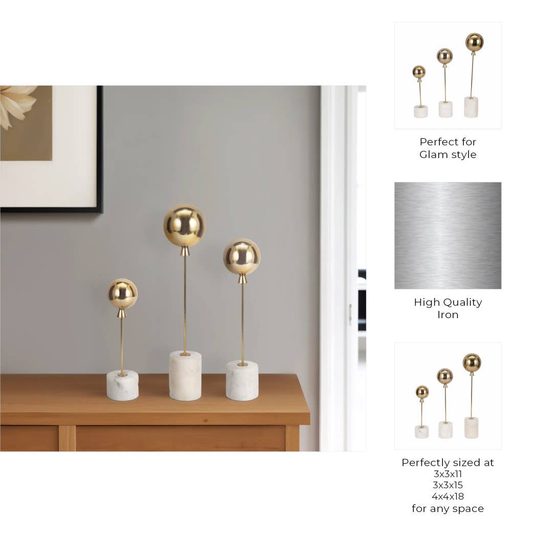 Metal Balloon Sculptures Set of 3