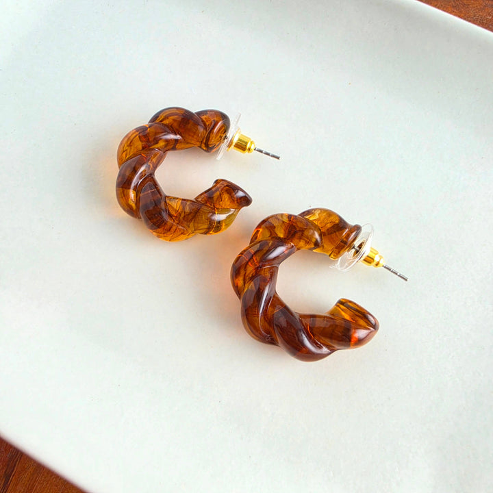 Ramona Hoop Earrings - Amber