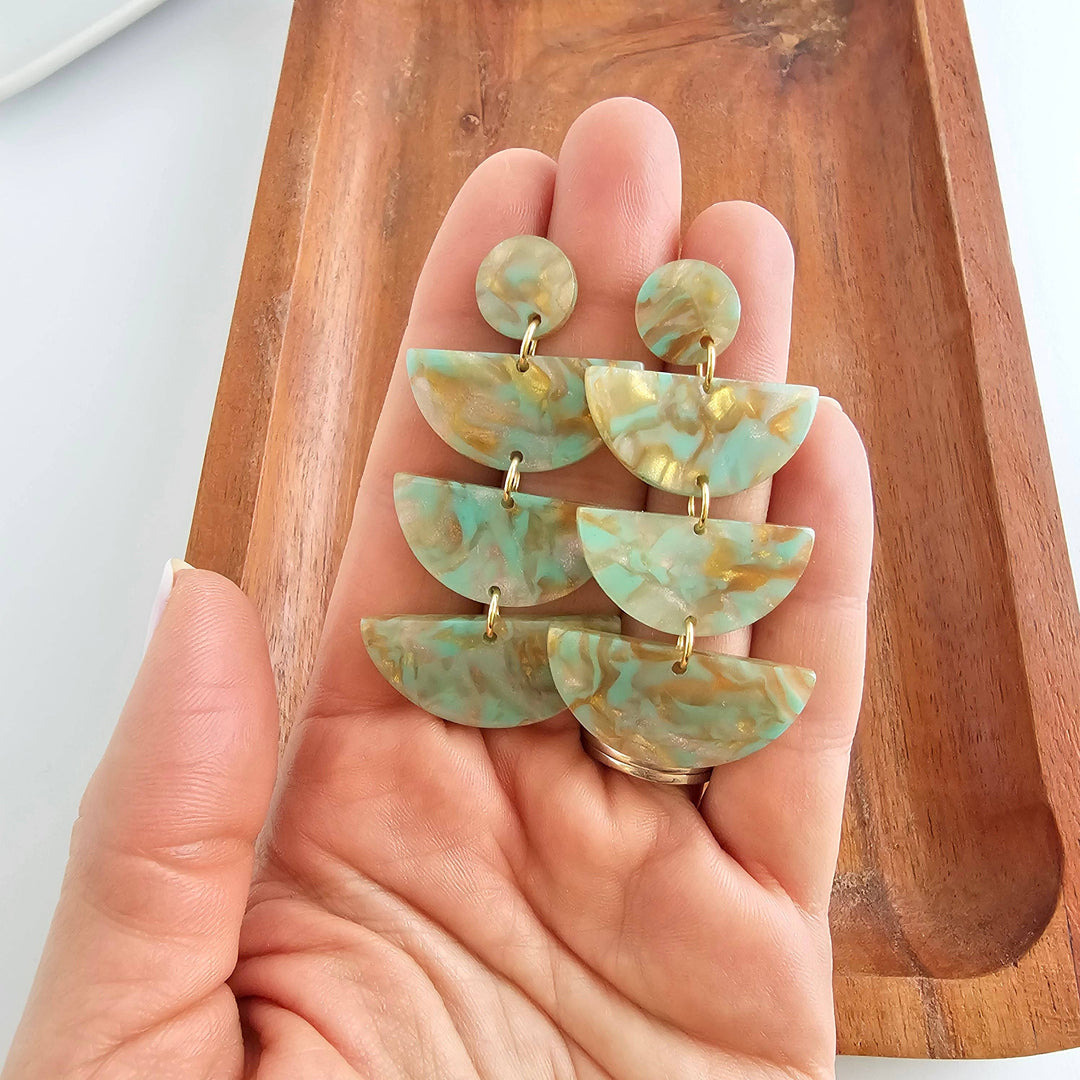 Kennedy Earrings - Champagne Mint