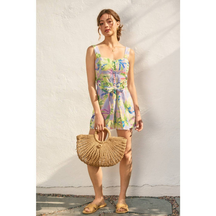 Floral Radiance Button Down Romper