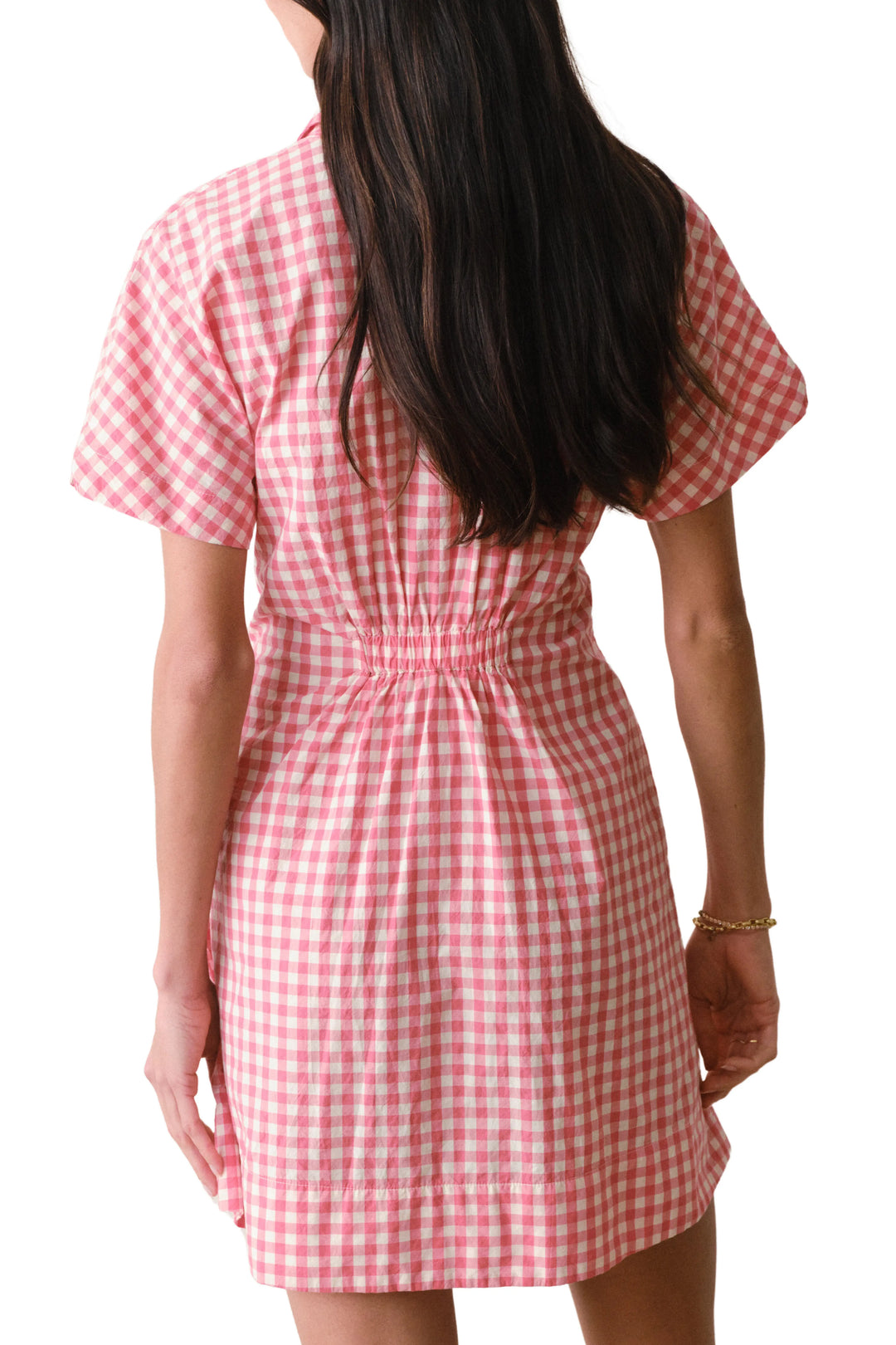 Nova Mini Shirt Dress - Cherry Gingham