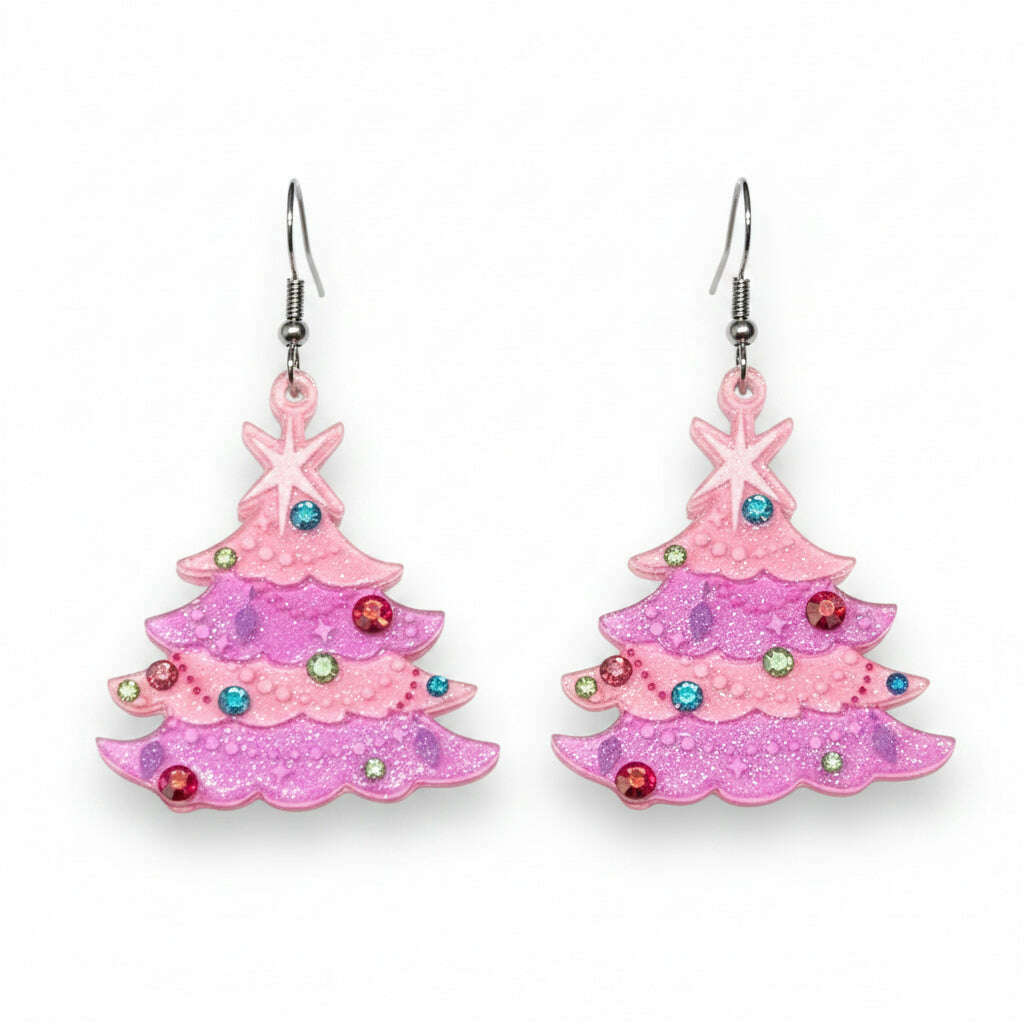 Oh Pinkmas Tree Earrings