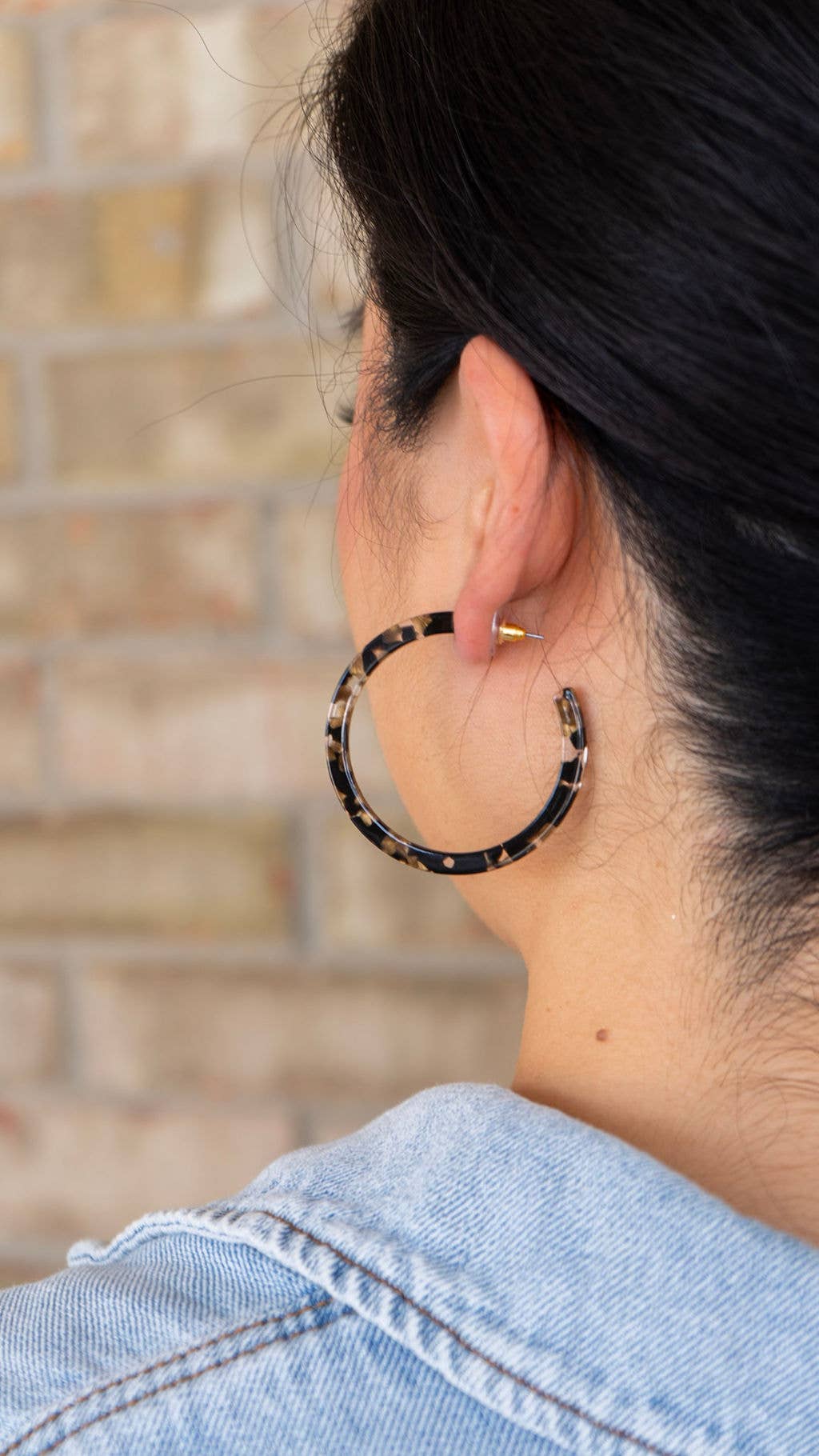 Cameron Hoop Earrings - Black & Bronze