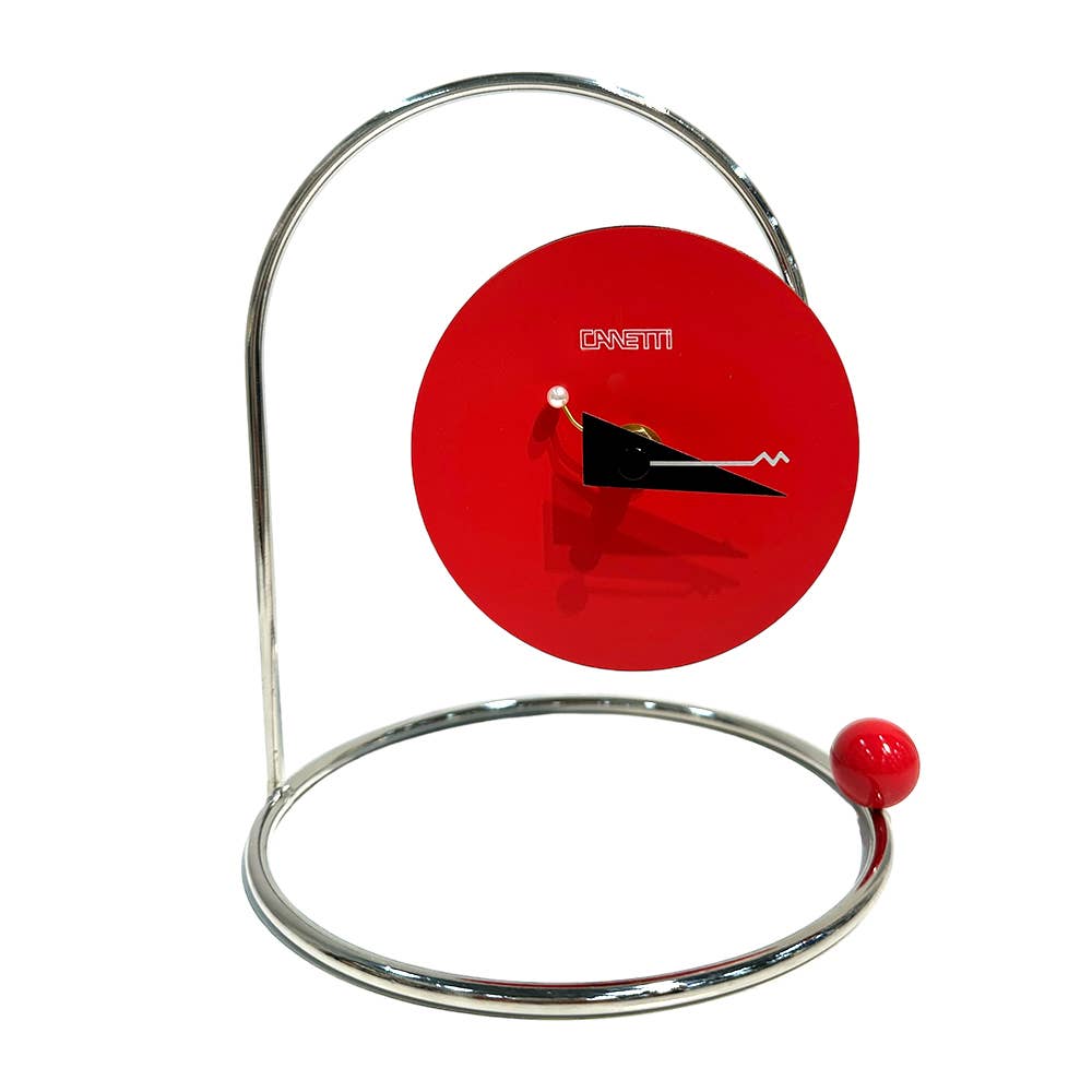 Monk Desk Clock in Primary Color Red, Yellow, Blue