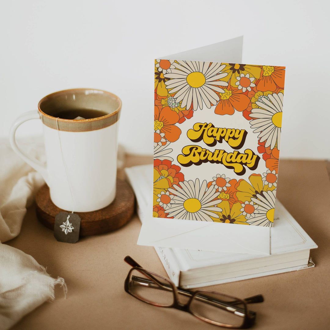 Retro Happy Birthday Card