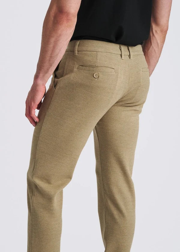 Wool-Look Stretch Knit Tailored Pants