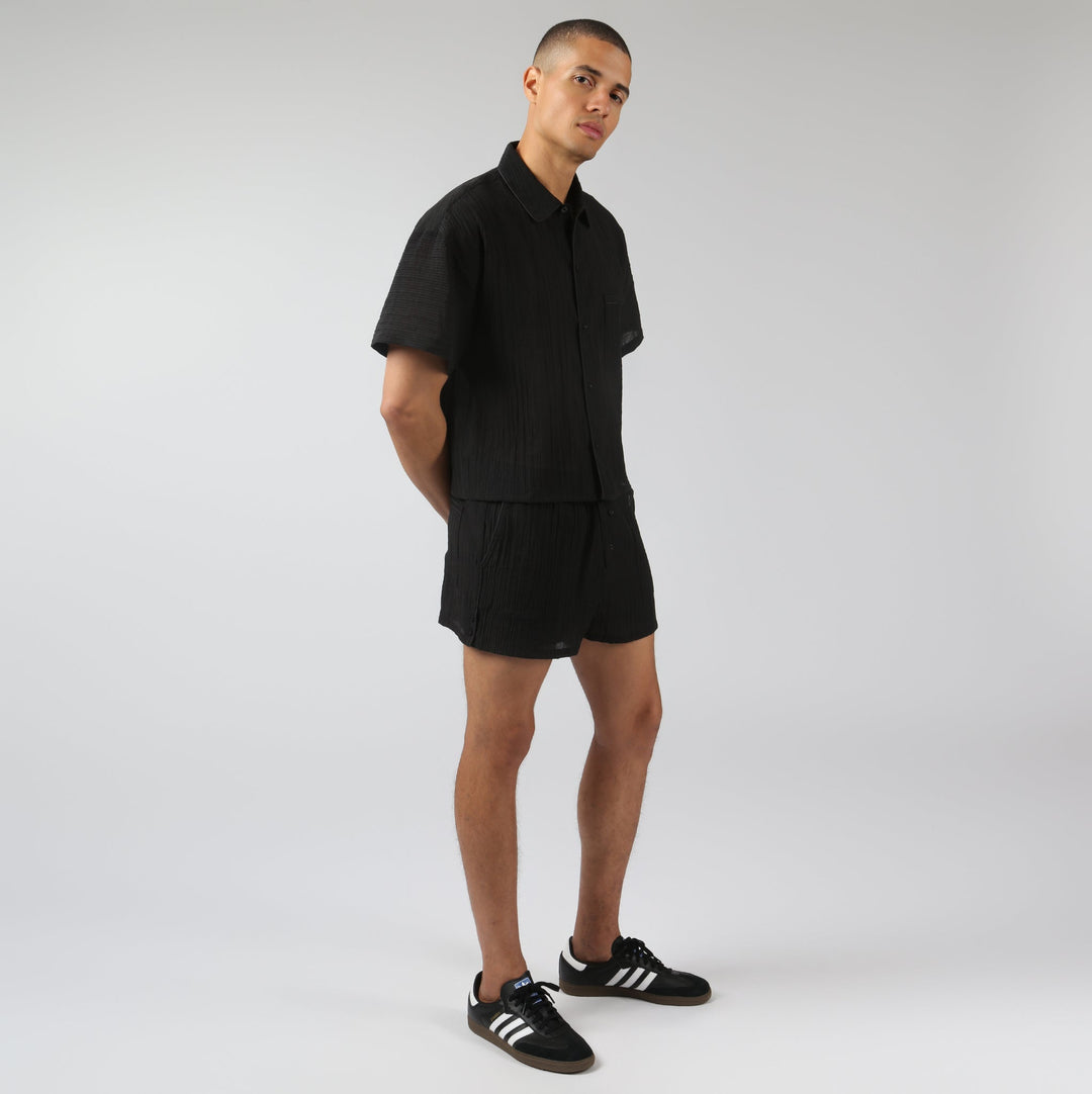 NEW- Obsidian Pebble Stripe PJ Shirt - Parke & Ronen