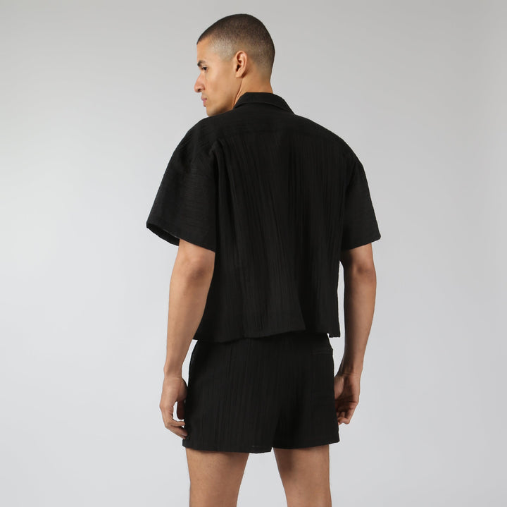 NEW- Obsidian Pebble Stripe PJ Shirt - Parke & Ronen