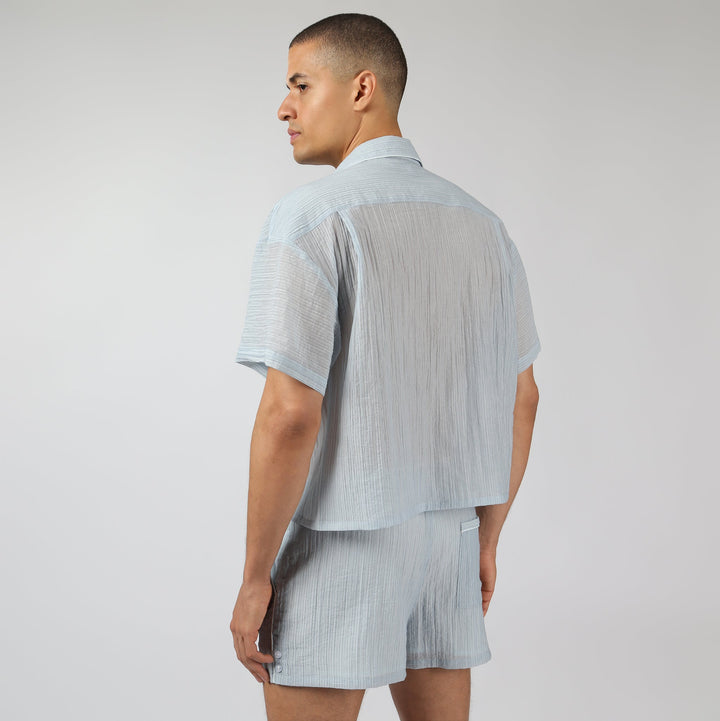 NEW- Sky Pebble Stripe PJ Shirt - Parke & Ronen