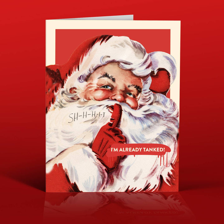 Santa Tanked Christmas Card