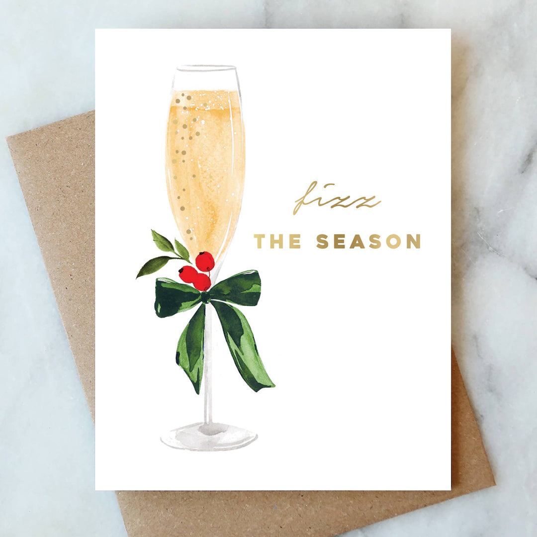 Fizz the Season Holiday Greeting Card - Box Set of 6 | Holiday