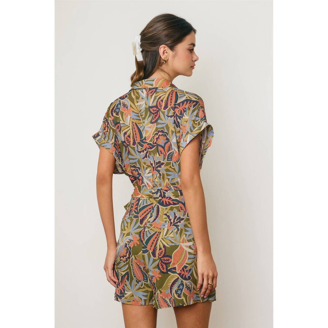 Island Solstice Surplice Waist Tie Romper