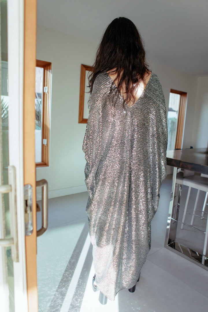 Gunmetal Sequin Caftan