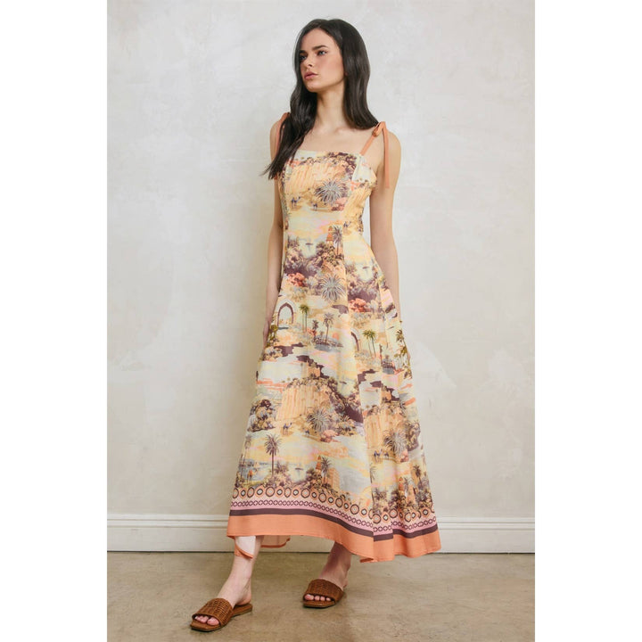 Rose Dusk Oasis Tie Shoulder Midi Dress