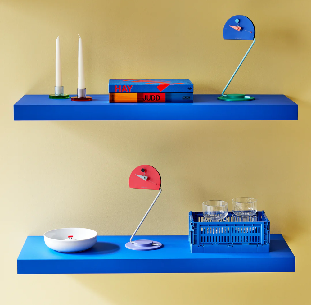 Peacock Desk Clock - Movable Height - Memphis Design