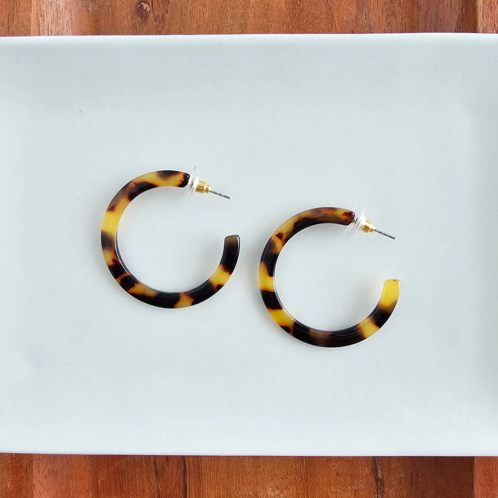 Camy Hoop Earrings - Tortoise