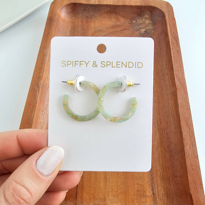 Cam Mini Hoop Earrings - Champagne Mint Earrings