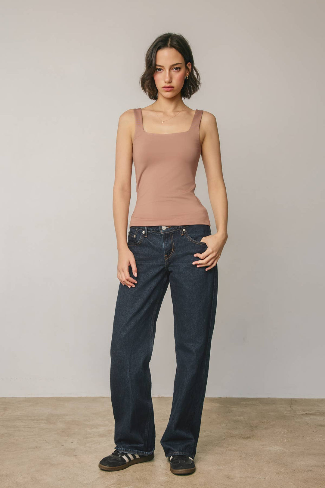Square Neck Double Faced Top
