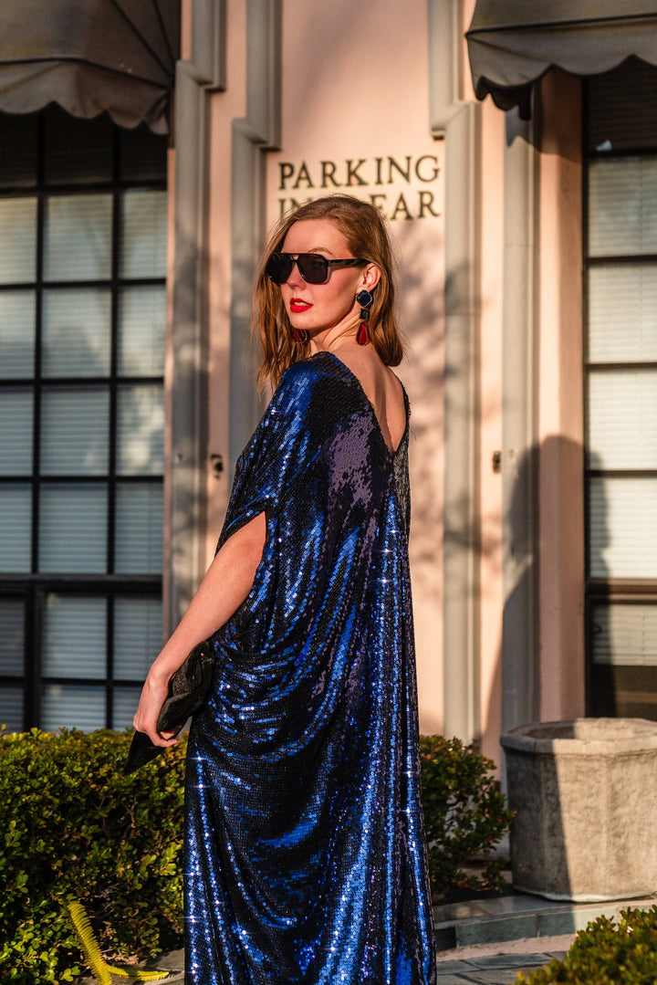 Night Sapphire Sequin Caftan