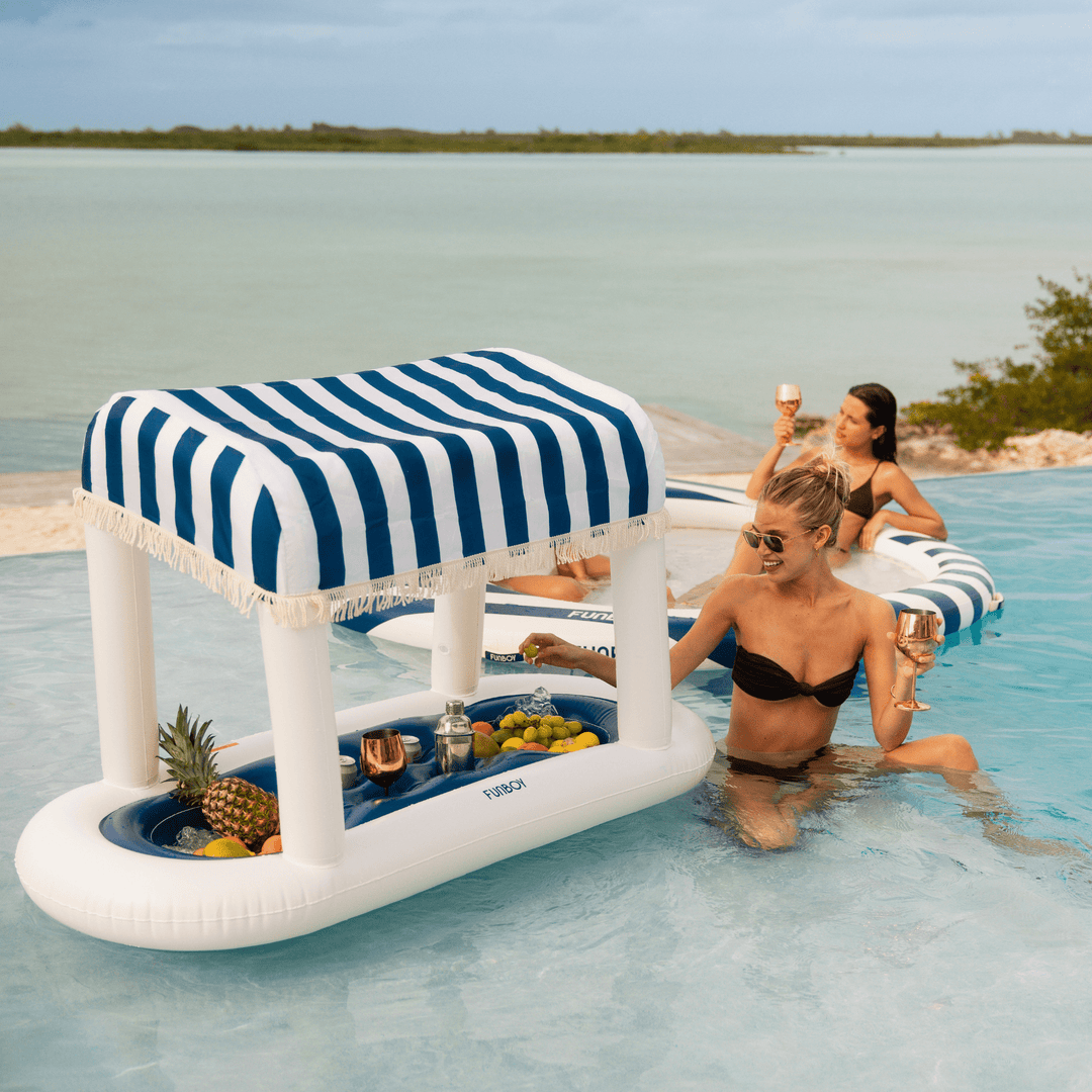 Floating Cabana Bar Navy Stripes