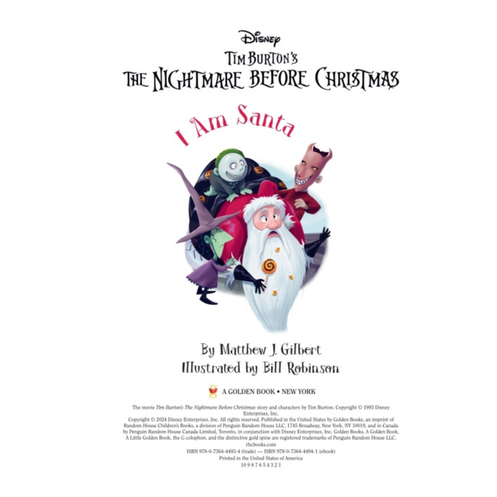Little Golden Book I Am Santa The Nightmare Before Christmas