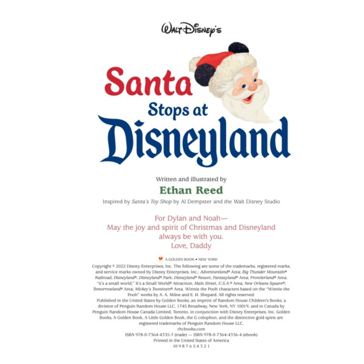 Little Golden Book Santa Stops at Disneyland