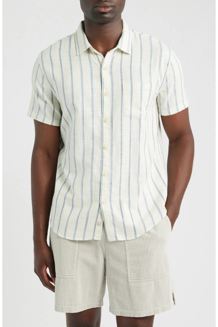 Classic Stretch Selvage Shirt - Natural/Navy Stripe