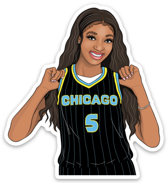 Angel Reese Chicago Basketball Die Cut Sticker