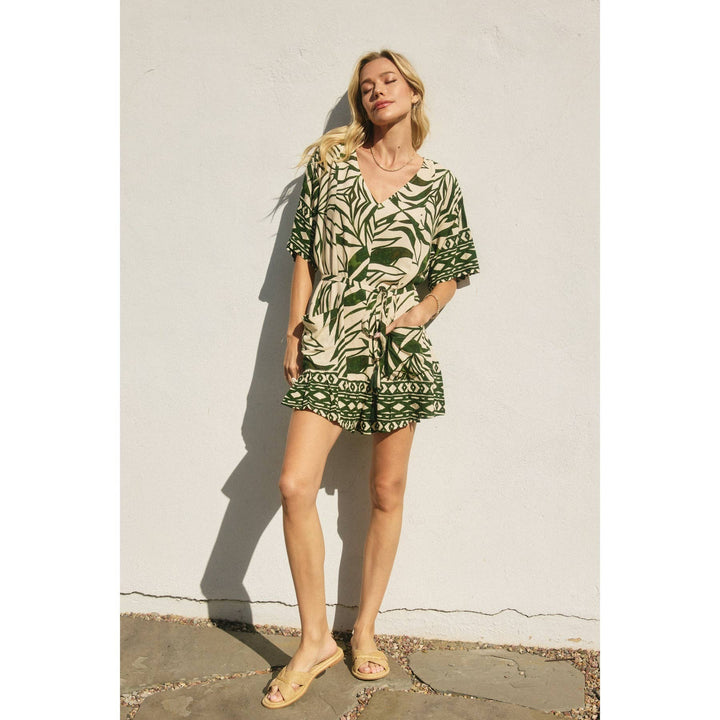 Take Me Away V Neck Relaxed Romper