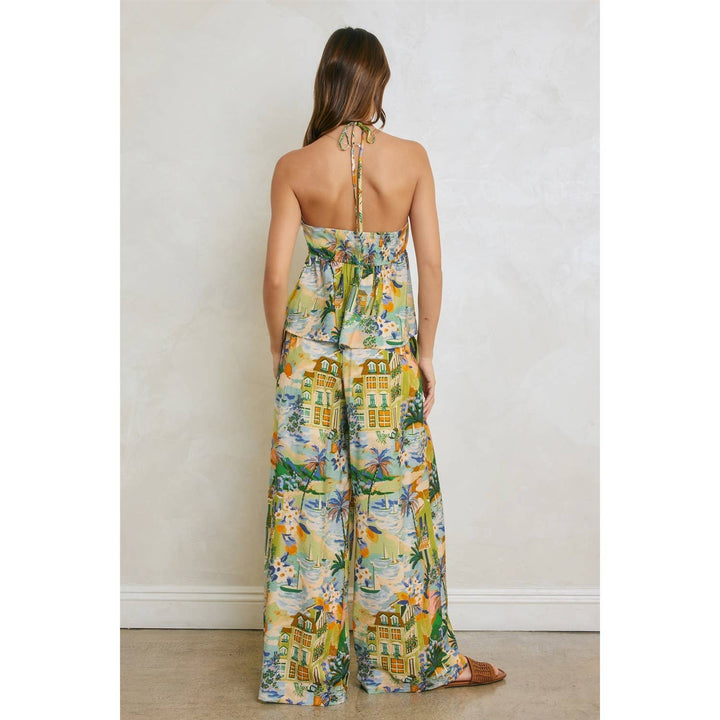 Conversational Decorative Waist Wide Leg Pants