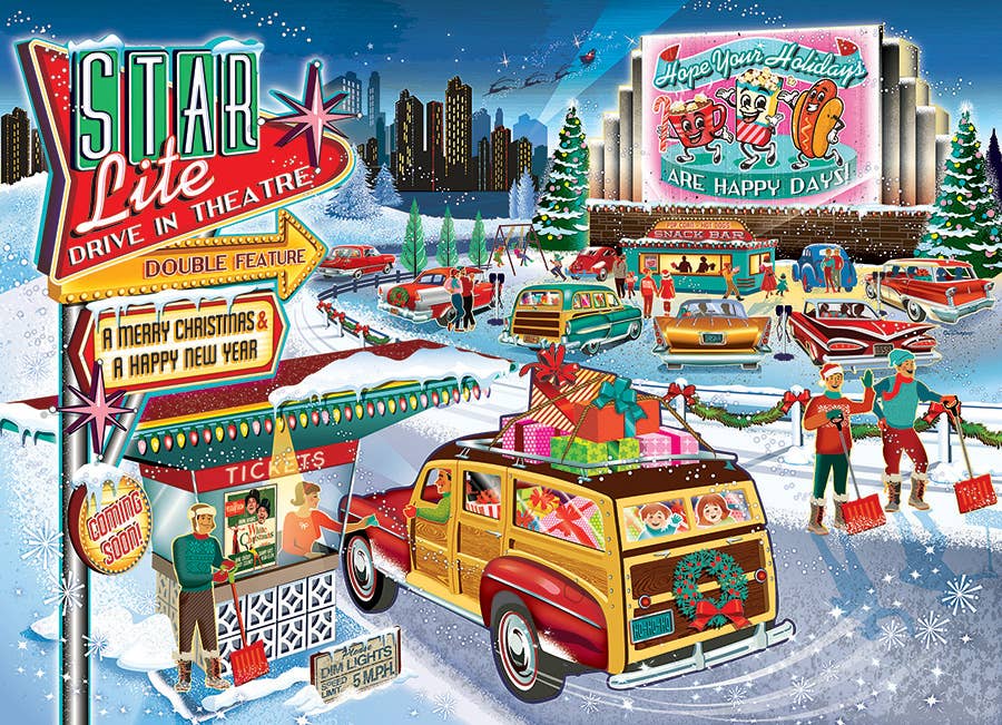 Holiday Drive In 1000-Piece Cobble Hill Puzzle