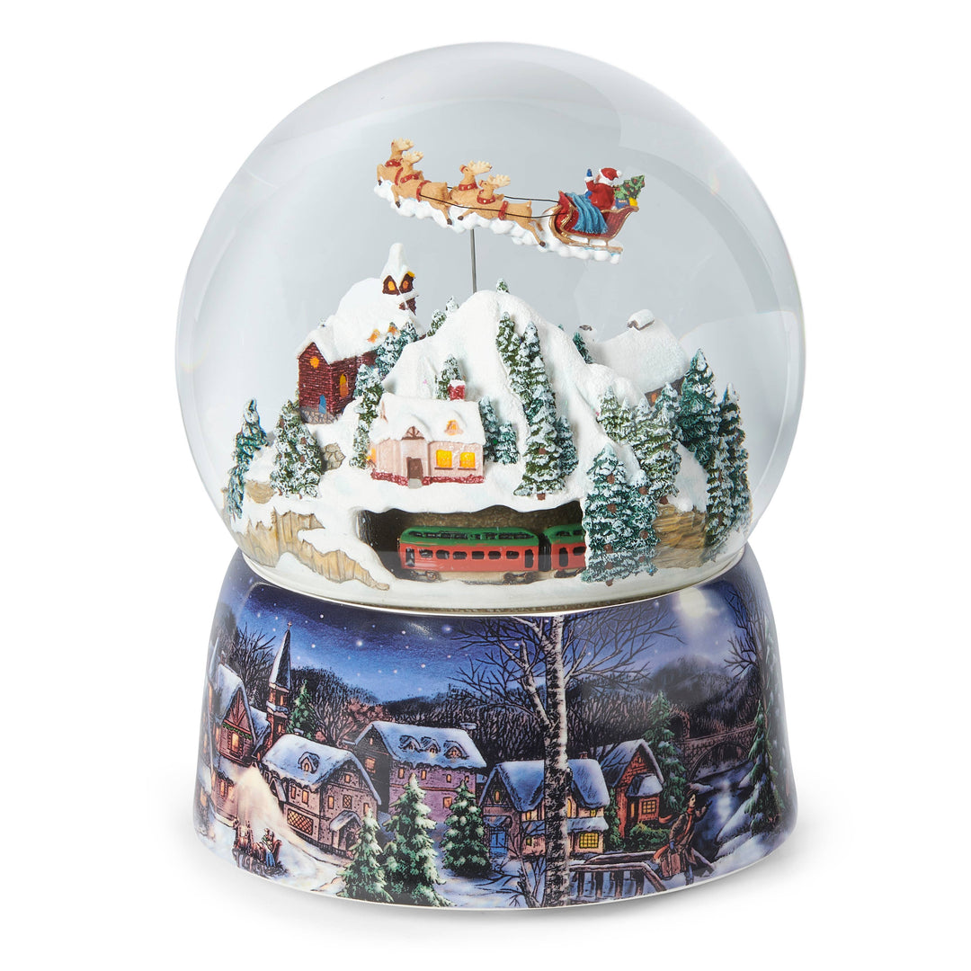 Musical Santa Rotating Train Glitterdome