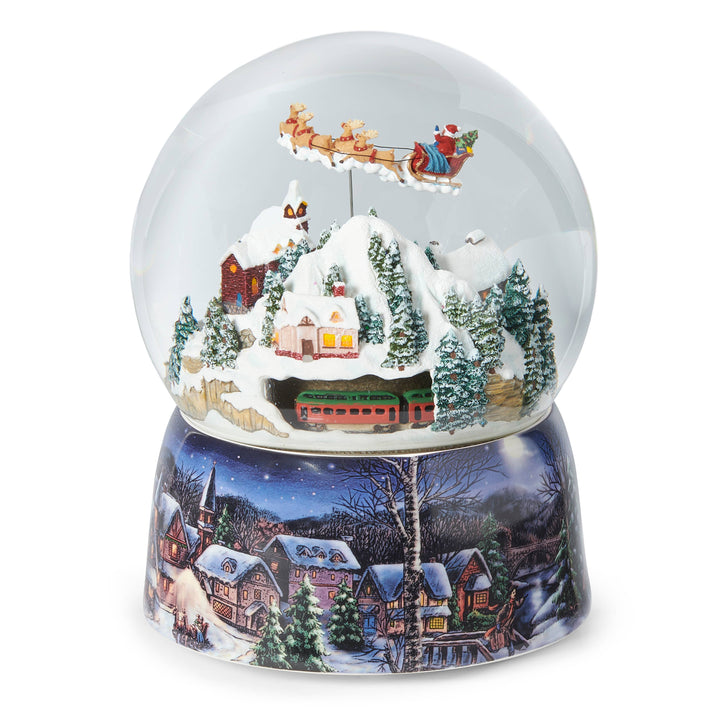 Musical Santa Rotating Train Glitterdome
