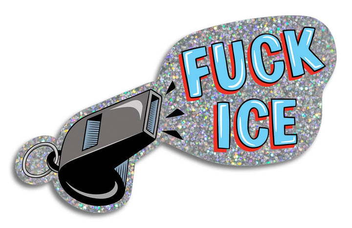 Fuck ICE Whistle Die Cut Sticker
