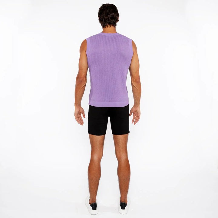 Lilac Textured Open Knit Vest St-24300