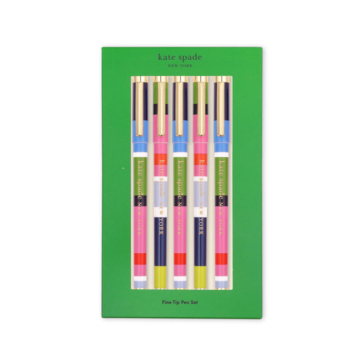 Kate Spade Fine Tip Pen Set, Sunny Day Stripe