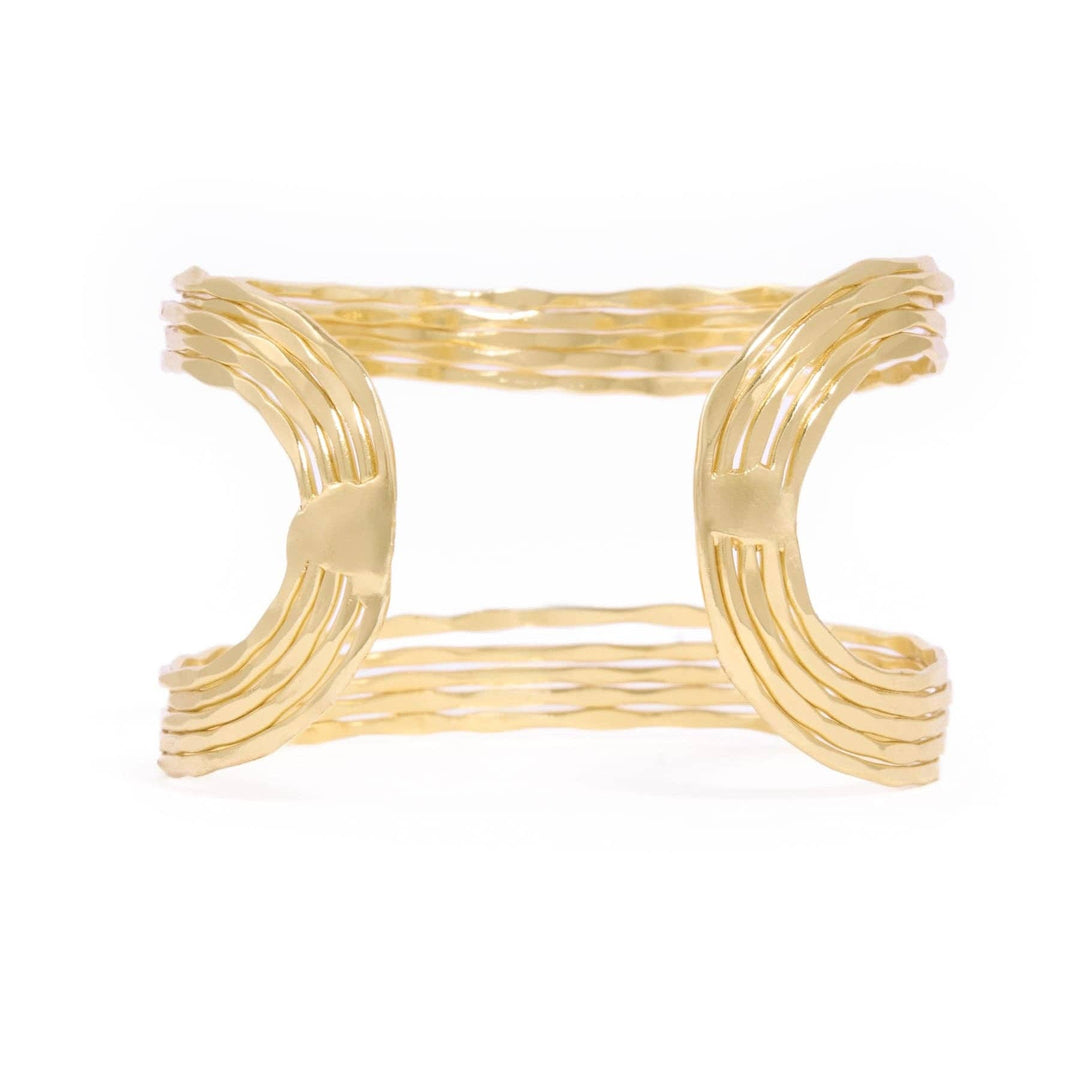 Louisa Open Wave Cuff Brass