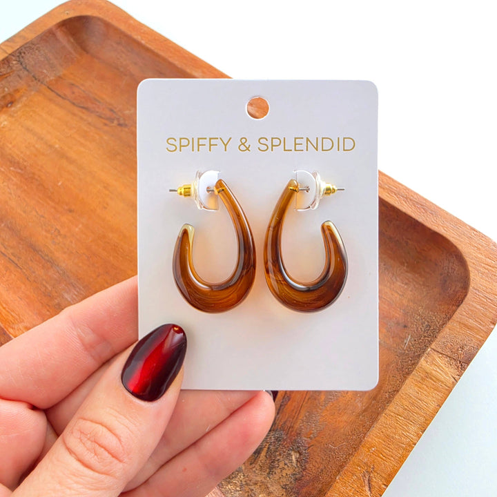 Julie Hoop Earrings - Amber