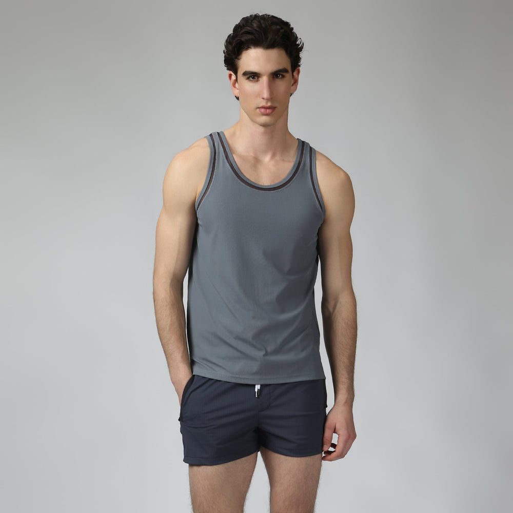 Quartz Grey Tempo Training Tank - Parke & Ronen