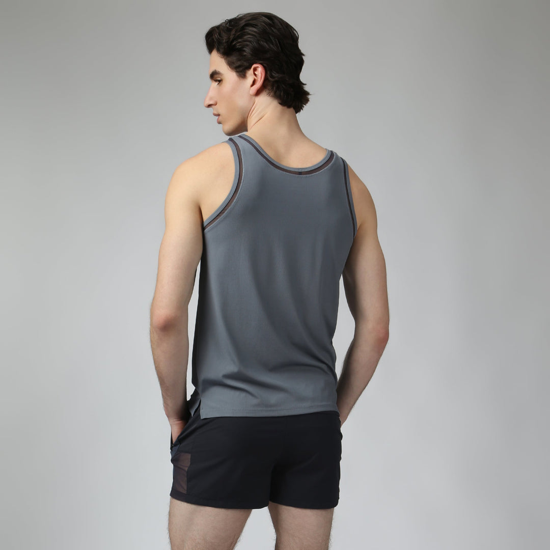 Quartz Grey Tempo Training Tank - Parke & Ronen
